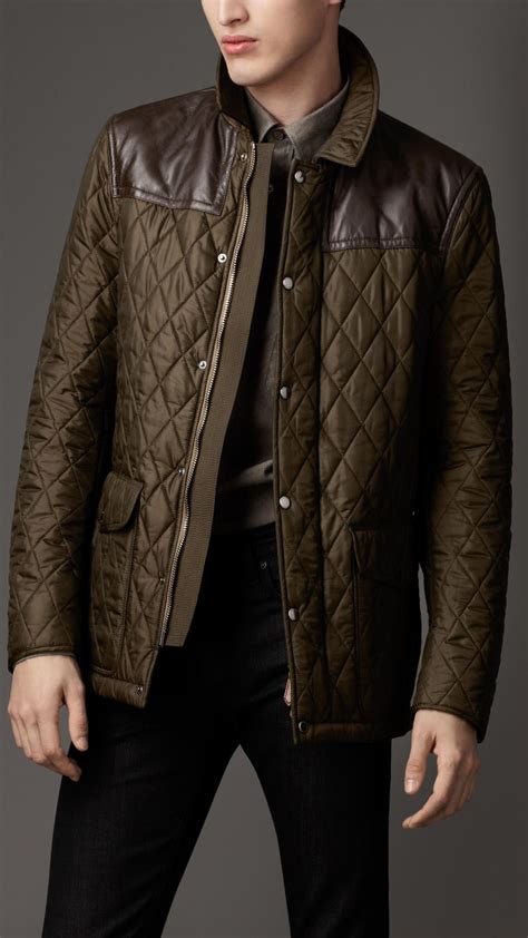 burberry mens leather bomber jacket|burberry quilted jacket men.